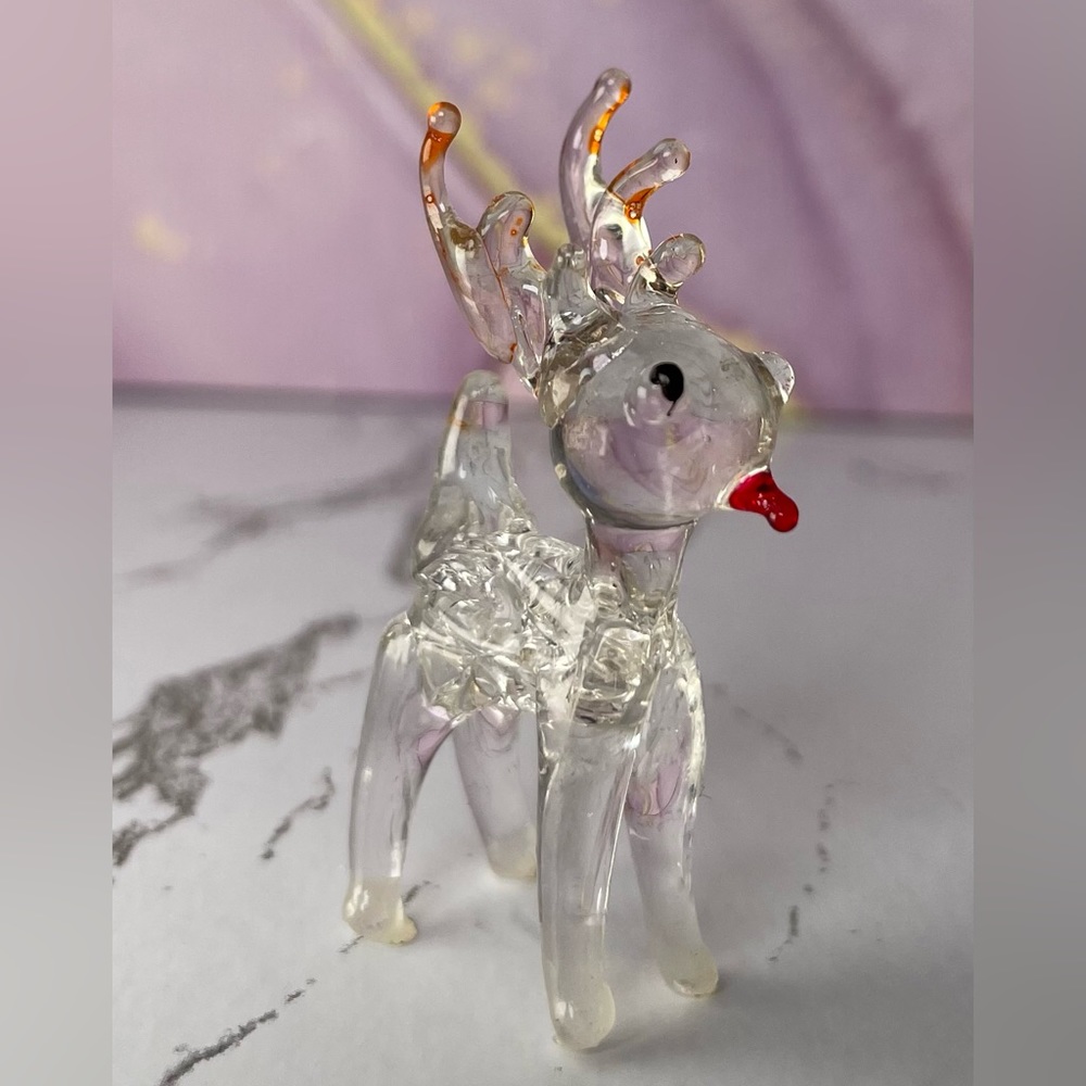 Mini Glass Reindeer Rudolph - Picture 3 of 14